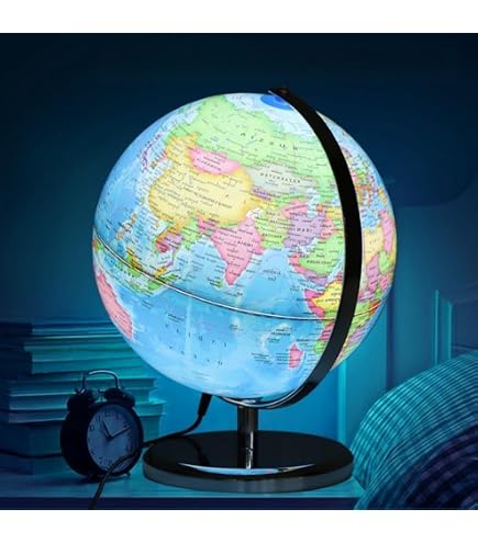 Amazon.co.jp: 光る地球儀 世界地図 インテリア地球儀 アンティーク調
